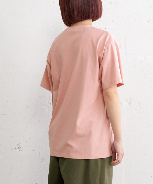 POU DOU DOU(プードゥドゥ)の「ロゴ刺繍Tシャツ(Tシャツ/カットソー・レディース・オフホワイト/ダークブルー/ピンク・M)」の8枚目の写真