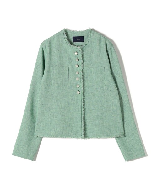 【美品】シップス　スラブツイード ノーカラージャケット　パール プレゼント付き 楽天市場】【SALE／40%OFF】＜セレモニー対応可＞スラブ