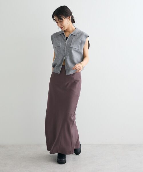 CRAFT STANDARD BOUTIQUE(クラフトスタンダードブティック)の「衿付きジップベスト(ベスト・レディース・杢グレー/ブラウン/クリーム・FREE)」の11枚目の写真