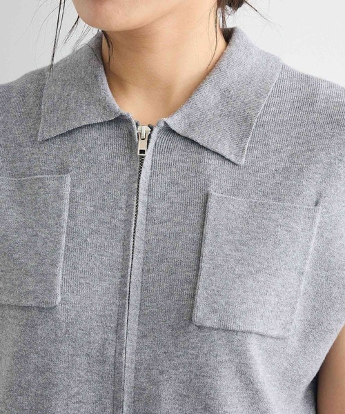 CRAFT STANDARD BOUTIQUE(クラフトスタンダードブティック)の「衿付きジップベスト(ベスト・レディース・杢グレー/ブラウン/クリーム・FREE)」の15枚目の写真