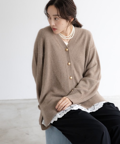 Elura（エルーラ）の「裾レースタンク/605388（タンクトップ・レディース・ブラック/ブラウン/ホワイト・FREE）」の5枚目の写真