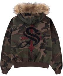 SUPPLIER(TvC[)SUPPLIER/TvC[/FAUX FUR CROSS ZIP HOODIE(p[J[)