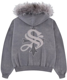 SUPPLIER(TvC[)SUPPLIER/TvC[/FAUX FUR CROSS ZIP HOODIE(p[J[)