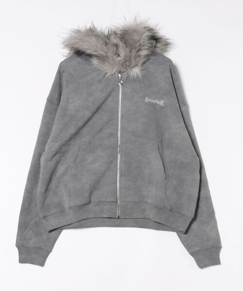 SUPPLIER/サプライヤー/FAUX FUR CROSS ZIP HOODIE（パーカー