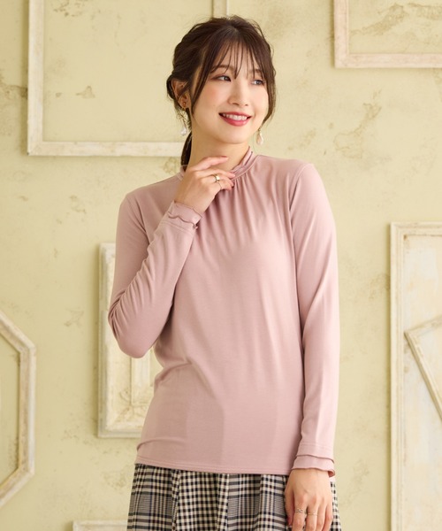 ローズティアラ（Rose Tiara）/【大人気アイテム】【吸湿発熱】ラグウォームカットソー セール】【大人気アイテム】【吸湿発熱】ラグウォームカットソー／無地