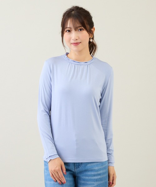 Rose Tiara(ローズティアラ)の「【大人気アイテム】【吸湿発熱】ラグウォームカットソー/無地(Tシャツ/カットソー・レディース・ピンク/グレー/ブラック/レッド/ブラウン/ブルー・46/42/38)」の5枚目の写真