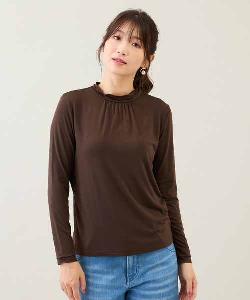 Rose Tiara(ローズティアラ)の「【大人気アイテム】【吸湿発熱】ラグウォームカットソー/無地(Tシャツ/カットソー・レディース・ピンク/グレー/ブラック/レッド/ブラウン/ブルー・46/42/38)」の8枚目の写真