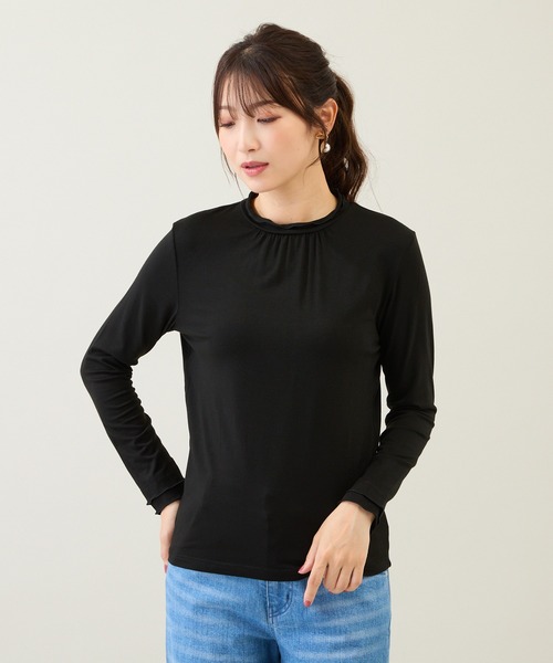 Rose Tiara(ローズティアラ)の「【大人気アイテム】【吸湿発熱】ラグウォームカットソー/無地(Tシャツ/カットソー・レディース・ピンク/グレー/ブラック/レッド/ブラウン/ブルー・46/42/38)」の10枚目の写真