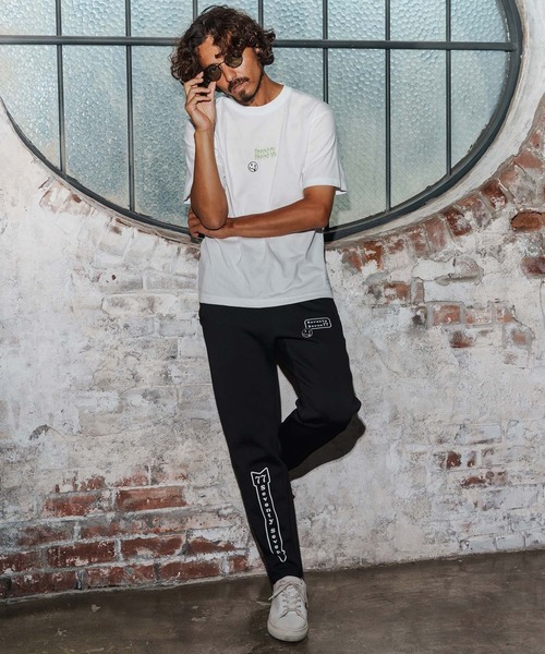 seventy seven（セブンティセブン）の「mt9997-middle onz S-S high-end t-shirt(77flower logo) Tシャツ(7725W210)（Tシャツ/カットソー・メンズ・ブラック/ホワイト×グリーン/ホワイト×ブラック/スモークピンク・S/M/L/XL）」の14枚目の写真