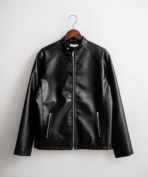 PUレザーシングルライダースジャケット（ライダースジャケット