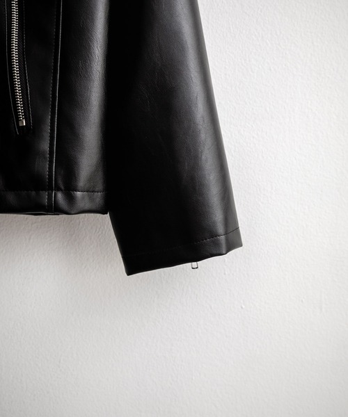 Rocky Monroe（ロッキーモンロー）の「PUレザーシングルライダースジャケット（ライダースジャケット・メンズ・ブラック/アイボリー/ブラウン・M/L/XL）」の12枚目の写真