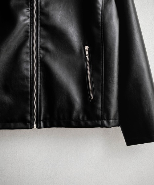 Rocky Monroe（ロッキーモンロー）の「PUレザーシングルライダースジャケット（ライダースジャケット・メンズ・ブラック/アイボリー/ブラウン・M/L/XL）」の13枚目の写真