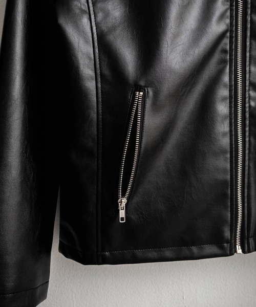 Rocky Monroe（ロッキーモンロー）の「PUレザーシングルライダースジャケット（ライダースジャケット・メンズ・ブラック/アイボリー/ブラウン・M/L/XL）」の14枚目の写真