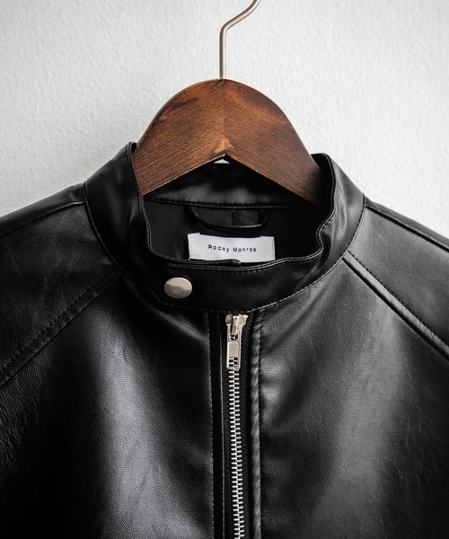 PUレザーシングルライダースジャケット（ライダースジャケット
