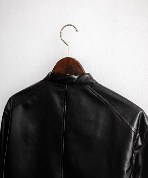 Rocky Monroe（ロッキーモンロー）の「PUレザーシングルライダースジャケット（ライダースジャケット・メンズ・ブラック/アイボリー/ブラウン・M/L/XL）」の15枚目の写真