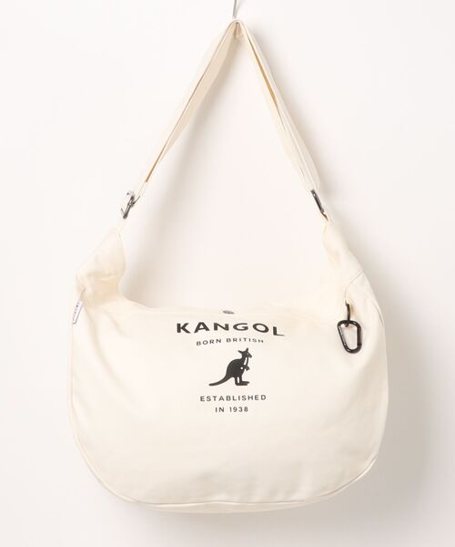 KANGOL(カンゴール)の「【 KANGOL / カンゴール 】 カラビナ付き キャンバス ビッグ ショルダー バッグ(ショルダーバッグ・メンズ・ブラック/オフホワイト/マルチ・FREE)」の7枚目の写真