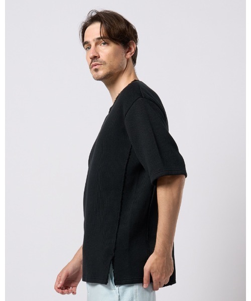 wjk（ダヴルジェイケイ）の「quarter-knit key neck H/S（Tシャツ/カットソー・メンズ・ホワイト/ブラック/グレー・SMALL/MEDIUM/LARGE/X-LARGE）」の5枚目の写真