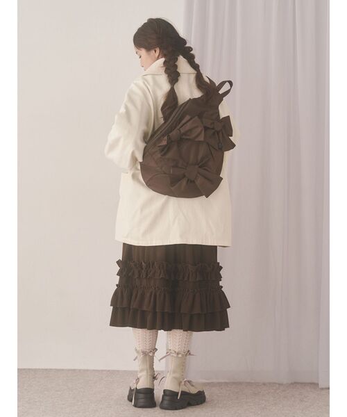 merry jenny（メリージェニー）の「コーデュロイフリルタックスカート（スカート・レディース・ブラウン/アイボリー・FREE）」の15枚目の写真