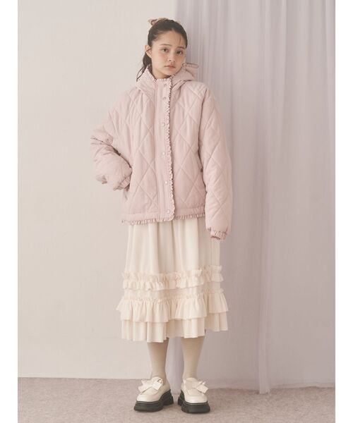 merry jenny（メリージェニー）の「コーデュロイフリルタックスカート（スカート・レディース・ブラウン/アイボリー・FREE）」の16枚目の写真