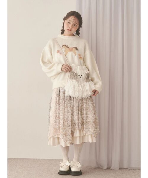 merry jenny（メリージェニー）の「コーデュロイフリルタックスカート（スカート・レディース・ブラウン/アイボリー・FREE）」の18枚目の写真