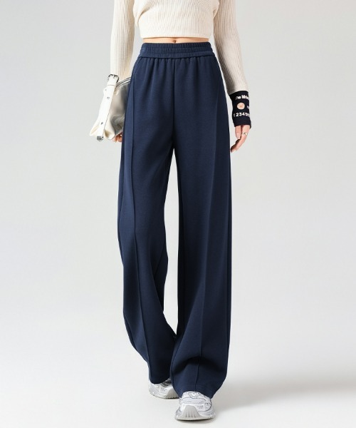 Bibiy ネイビー ストレートスウェットパンツ Bibiy ネイビー ストレートスウェットパンツ Bibiy ネイビー