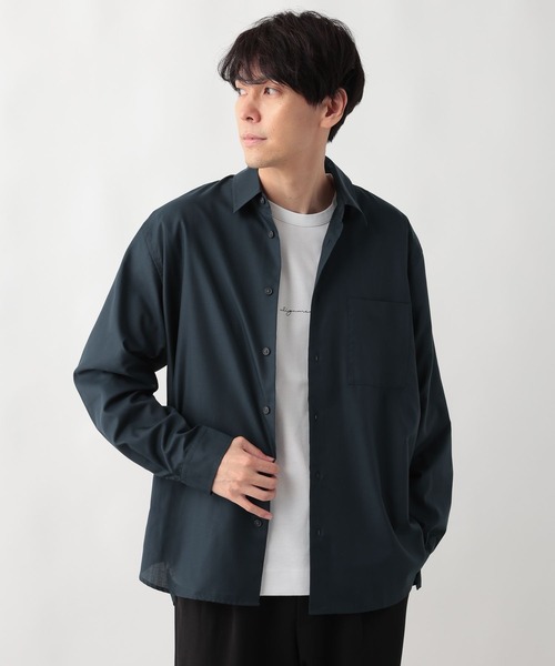 GLOBAL WORK（グローバルワーク）の「オテラクシャツ/591772（シャツ/ブラウス・メンズ・グレイッシュベージュ/ネイビー/ブルー/オフホワイト・SMALL/MEDIUM/LARGE/X-LARGE）」の3枚目の写真