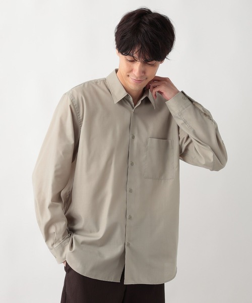 GLOBAL WORK（グローバルワーク）の「オテラクシャツ/591772（シャツ/ブラウス・メンズ・グレイッシュベージュ/ネイビー/ブルー/オフホワイト・SMALL/MEDIUM/LARGE/X-LARGE）」の2枚目の写真