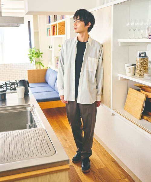 GLOBAL WORK（グローバルワーク）の「オテラクシャツ/591772（シャツ/ブラウス・メンズ・グレイッシュベージュ/ネイビー/ブルー/オフホワイト・SMALL/MEDIUM/LARGE/X-LARGE）」の5枚目の写真