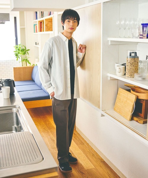 GLOBAL WORK（グローバルワーク）の「オテラクシャツ/591772（シャツ/ブラウス・メンズ・グレイッシュベージュ/ネイビー/ブルー/オフホワイト・SMALL/MEDIUM/LARGE/X-LARGE）」の6枚目の写真