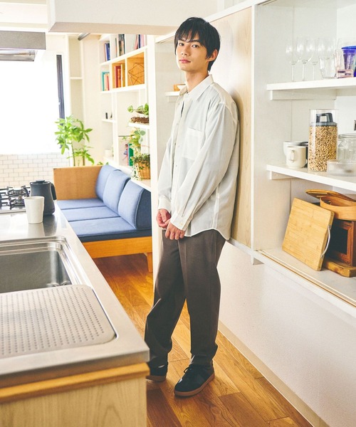 GLOBAL WORK（グローバルワーク）の「オテラクシャツ/591772（シャツ/ブラウス・メンズ・グレイッシュベージュ/ネイビー/ブルー/オフホワイト・SMALL/MEDIUM/LARGE/X-LARGE）」の7枚目の写真