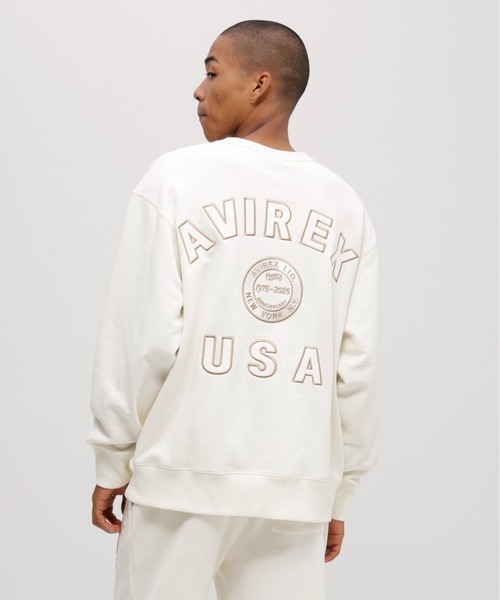 AVIREX(アヴィレックス)の「AVIREX 50th VARSITY CREWNECK SWEAT / 50周年 バーシティ スウェットパンツ / アヴィレックス(スウェット・メンズ・チャコール/エンジ/オフホワイト・MEDIUM/LARGE/X-LARGE/XX-LARGE)」の4枚目の写真