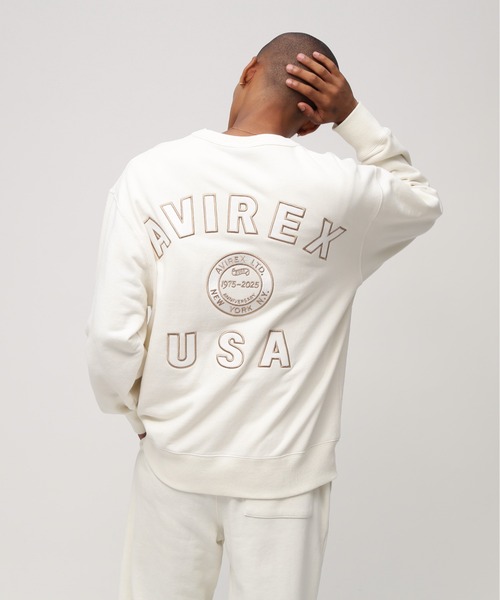 AVIREX(アヴィレックス)の「AVIREX 50th VARSITY CREWNECK SWEAT / 50周年 バーシティ スウェットパンツ / アヴィレックス(スウェット・メンズ・チャコール/エンジ/オフホワイト・MEDIUM/LARGE/X-LARGE/XX-LARGE)」の8枚目の写真