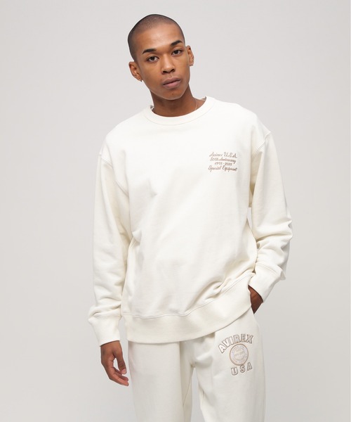 AVIREX(アヴィレックス)の「AVIREX 50th VARSITY CREWNECK SWEAT / 50周年 バーシティ スウェットパンツ / アヴィレックス(スウェット・メンズ・チャコール/エンジ/オフホワイト・MEDIUM/LARGE/X-LARGE/XX-LARGE)」の9枚目の写真