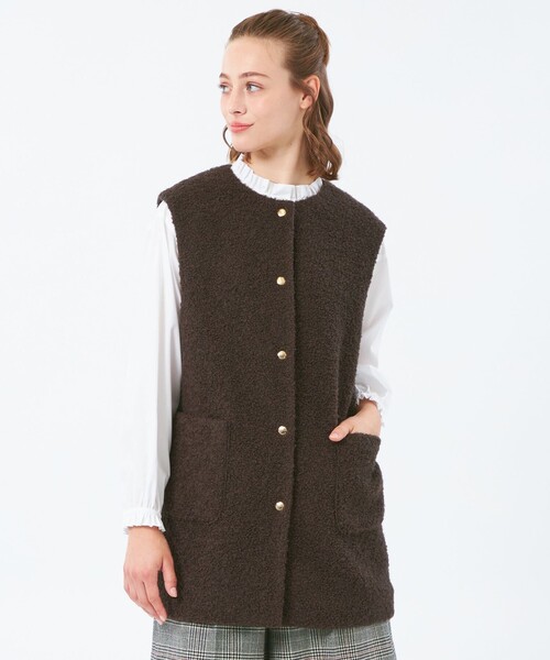 MACKINTOSH PHILOSOPHY（ﾏｯｷﾝﾄｯｼｭ ﾌｨﾛｿﾌｨｰ）の「【HESSLE NO SLEEVE（ヘスルノースリーブ）】（ベスト・レディース・ホワイト系その他/ブラウン系その他4/グレー系その他2・38）」の3枚目の写真