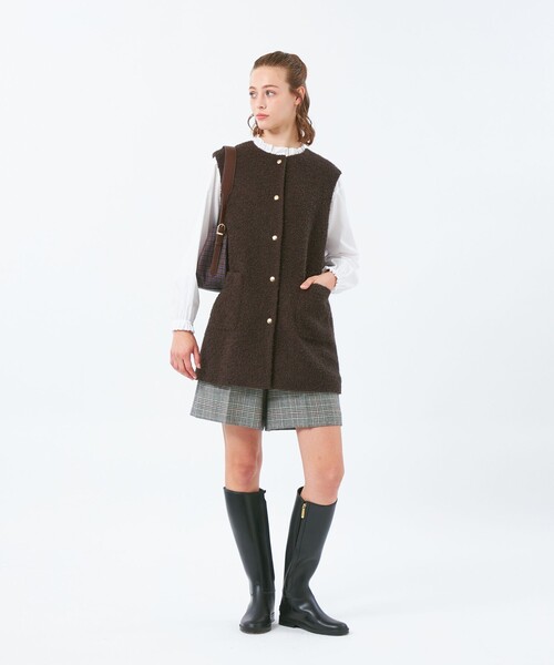 MACKINTOSH PHILOSOPHY（ﾏｯｷﾝﾄｯｼｭ ﾌｨﾛｿﾌｨｰ）の「【HESSLE NO SLEEVE（ヘスルノースリーブ）】（ベスト・レディース・ホワイト系その他/ブラウン系その他4/グレー系その他2・38）」の9枚目の写真