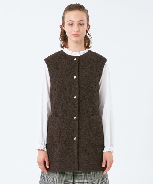 MACKINTOSH PHILOSOPHY（ﾏｯｷﾝﾄｯｼｭ ﾌｨﾛｿﾌｨｰ）の「【HESSLE NO SLEEVE（ヘスルノースリーブ）】（ベスト・レディース・ホワイト系その他/ブラウン系その他4/グレー系その他2・38）」の8枚目の写真