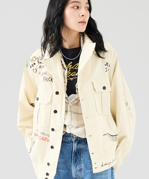【THRIFTY LOOK/スリフティルック】MEMORIAL M-43 JACKET / メモリアルジャケット 刺繍/ ペイント