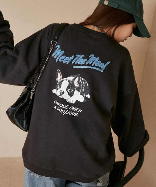 セール】PUBLUX/パブリュクス 相良刺繍 フレンチブルドッグ 裏起毛