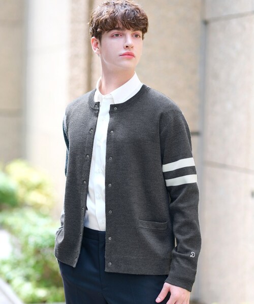 DRESSTERIOR（ドレステリア）の「ウォッシャブル アームライン ラウンドカーディガン（カーディガン/ボレロ・メンズ・ネイビー/レッド系1/ダークグレー/ブラック・90/91/92/94）」の2枚目の写真