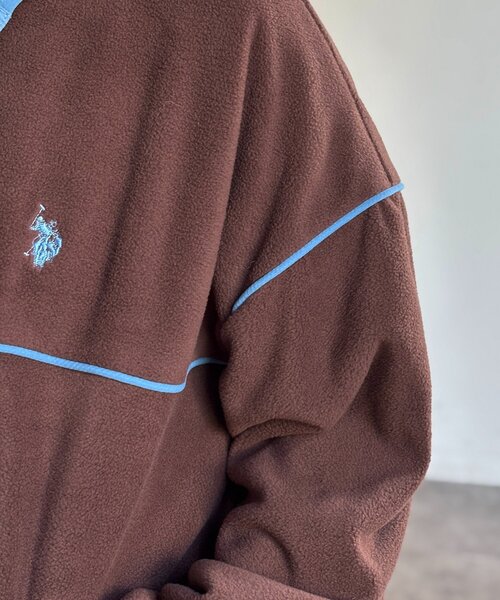 U.S. POLO ASSN.（ユーエスポロアッスン）の「【U.S. POLO ASSN.】フリースプルオーバー（Tシャツ/カットソー・レディース・アイボリー/ブラウン/ネイビー/イエロー・FREE）」の12枚目の写真