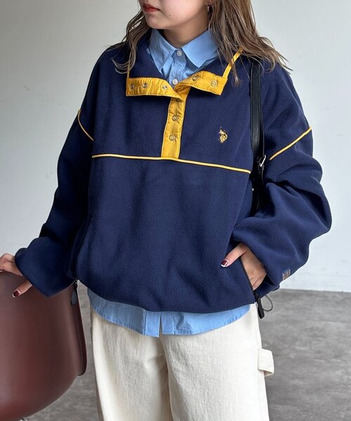 U.S. POLO ASSN.（ユーエスポロアッスン）の「【U.S. POLO ASSN.】フリースプルオーバー（Tシャツ/カットソー・レディース・アイボリー/ブラウン/ネイビー/イエロー・FREE）」の13枚目の写真