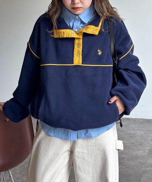 U.S. POLO ASSN.（ユーエスポロアッスン）の「【U.S. POLO ASSN.】フリースプルオーバー（Tシャツ/カットソー・レディース・アイボリー/ブラウン/ネイビー/イエロー・FREE）」の14枚目の写真