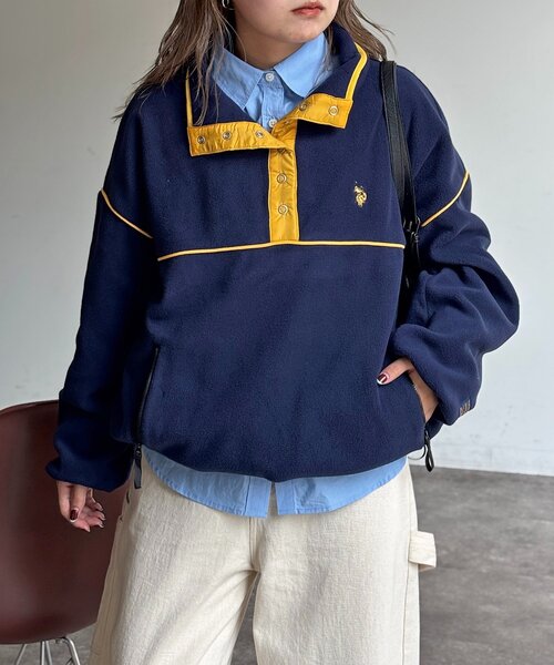 U.S. POLO ASSN.（ユーエスポロアッスン）の「【U.S. POLO ASSN.】フリースプルオーバー（Tシャツ/カットソー・レディース・アイボリー/ブラウン/ネイビー/イエロー・FREE）」の20枚目の写真