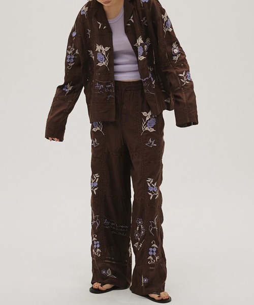 TODAYFUL/トゥデイフル】Embroidery Patchwork Trousers/エンブロイ