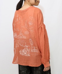 ScoLar | ScoLar(スカラー) パリ柄ガーゼ 2WAYシャツプルオーバー(シャツ/ブラウス)