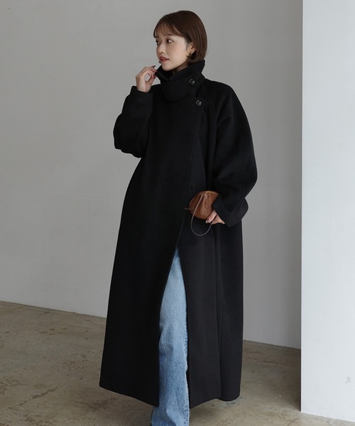 mayu - スタンドカラーコクーンスリーブロングコート made in INTER