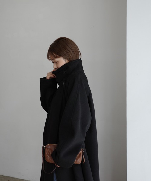 mayu - スタンドカラーコクーンスリーブロングコート made in INTER
