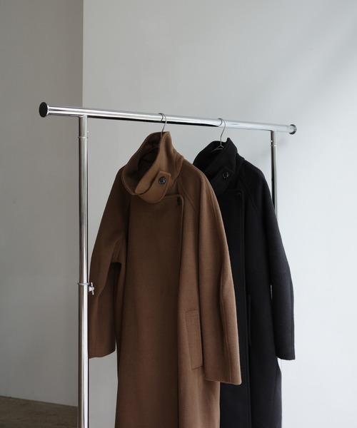 INTER FACTORY（インターファクトリー）の「mayu - スタンドカラーコクーンスリーブロングコート made in INTER FACTORY（その他アウター・レディース・ブラック/ブラウン・MEDIUM/SMALL）」の3枚目の写真