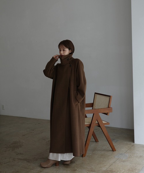 mayu - スタンドカラーコクーンスリーブロングコート made in INTER