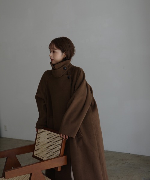 mayu - スタンドカラーコクーンスリーブロングコート made in INTER